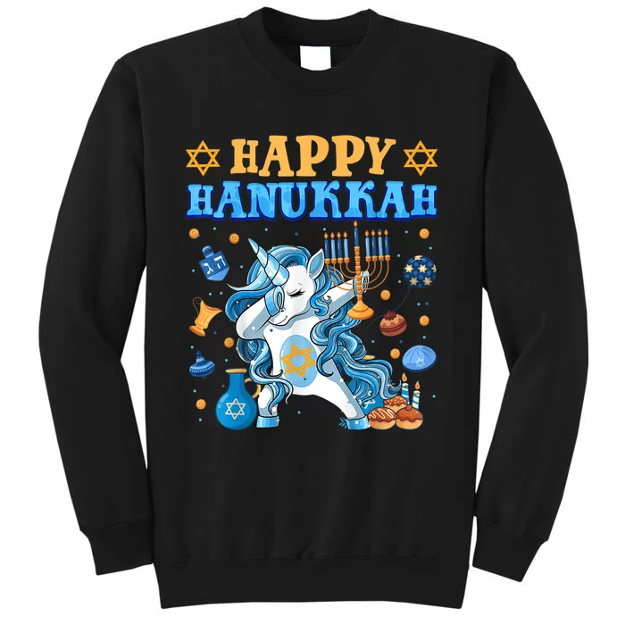 Happy Hanukkah Unicorn Jewnicorn Chanukah Jewish Xmas Gifts Tall Sweatshirt