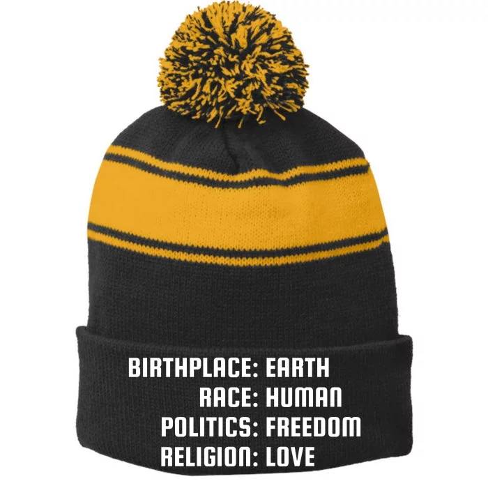 Humanity Stripe Pom Pom Beanie