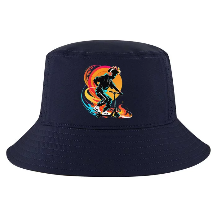 Hip Hop Urban On Scooter Flames For Cool Comfort Performance Bucket Hat