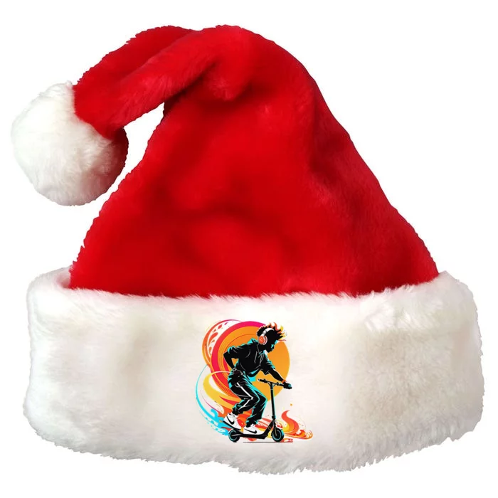 Hip Hop Urban On Scooter Flames For Premium Christmas Santa Hat