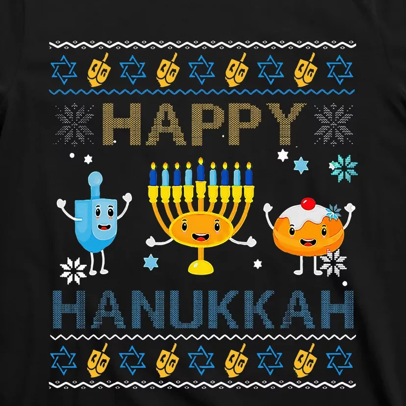 Happy Hanukkah Ugly Sweater Funny Gift Hanukkah T-Shirt