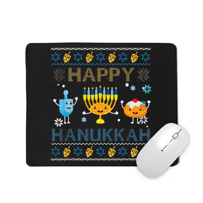 Happy Hanukkah Ugly Sweater Funny Gift Hanukkah Mousepad