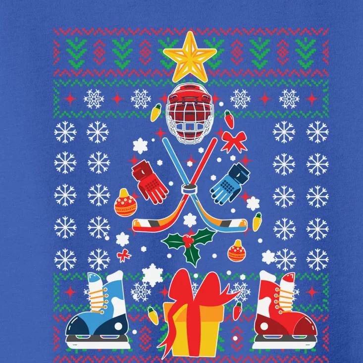 Happy Hockeydays Ugly Christmas Xmas Hockey Gift Toddler T-Shirt