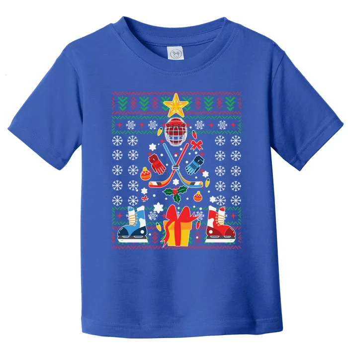 Happy Hockeydays Ugly Christmas Xmas Hockey Gift Toddler T-Shirt