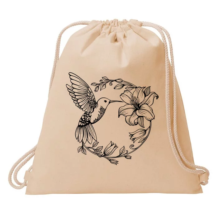 Hummingbird Drawstring Bag