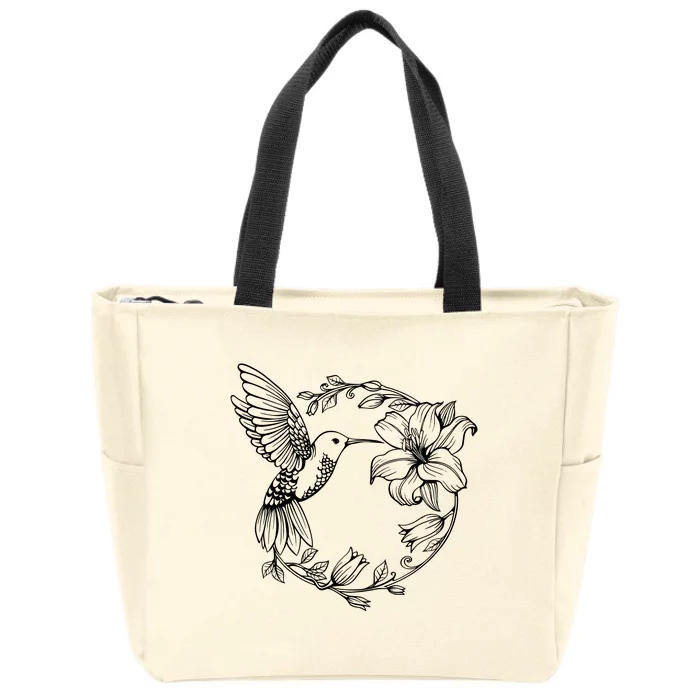 Hummingbird Zip Tote Bag