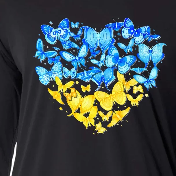 Heart Heart Ukraine Butterfly Ukraine Sunflower Cooling Performance Long Sleeve Crew