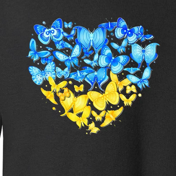 Heart Heart Ukraine Butterfly Ukraine Sunflower Toddler Sweatshirt