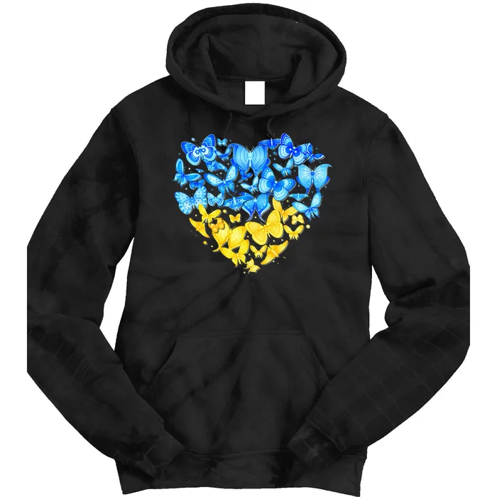 Heart Heart Ukraine Butterfly Ukraine Sunflower Tie Dye Hoodie