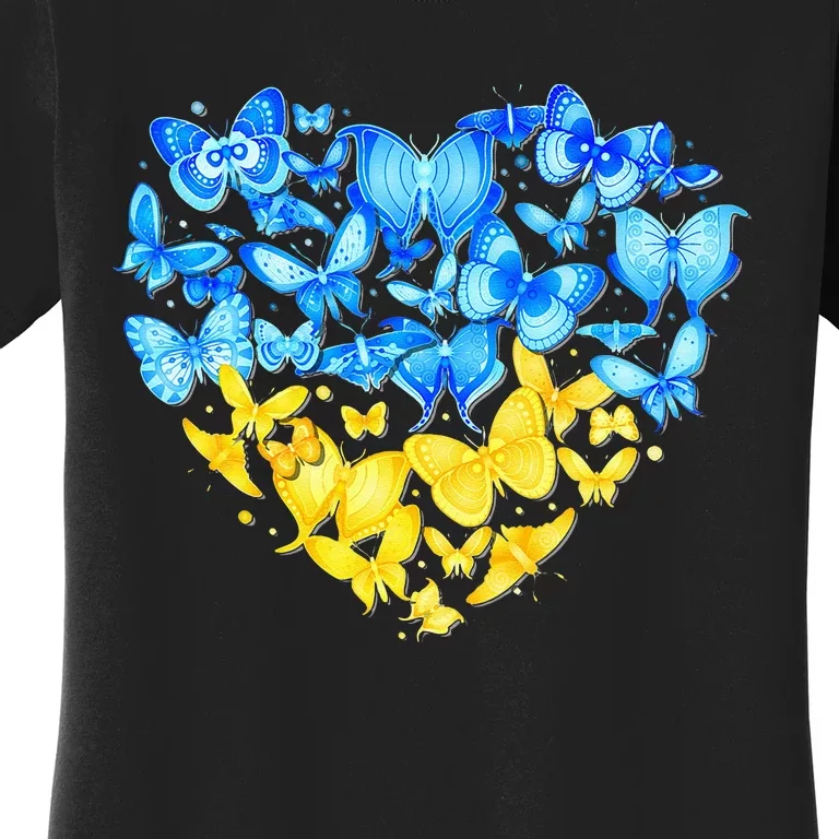 Heart Heart Ukraine Butterfly Ukraine Sunflower Women's T-Shirt