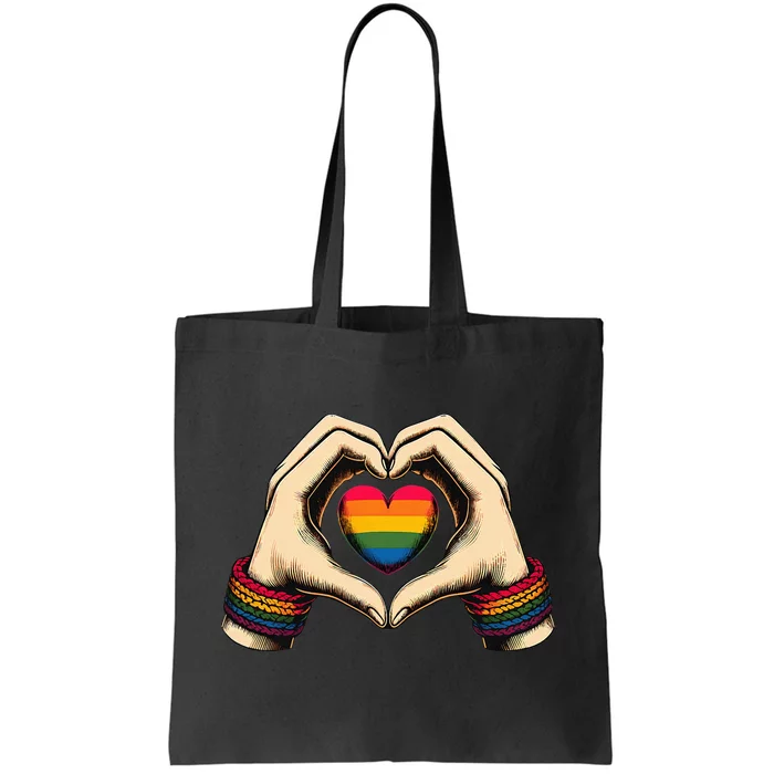 Hands Heart Unity Rainbow Pride Stuff Flag Transsexual Tote Bag