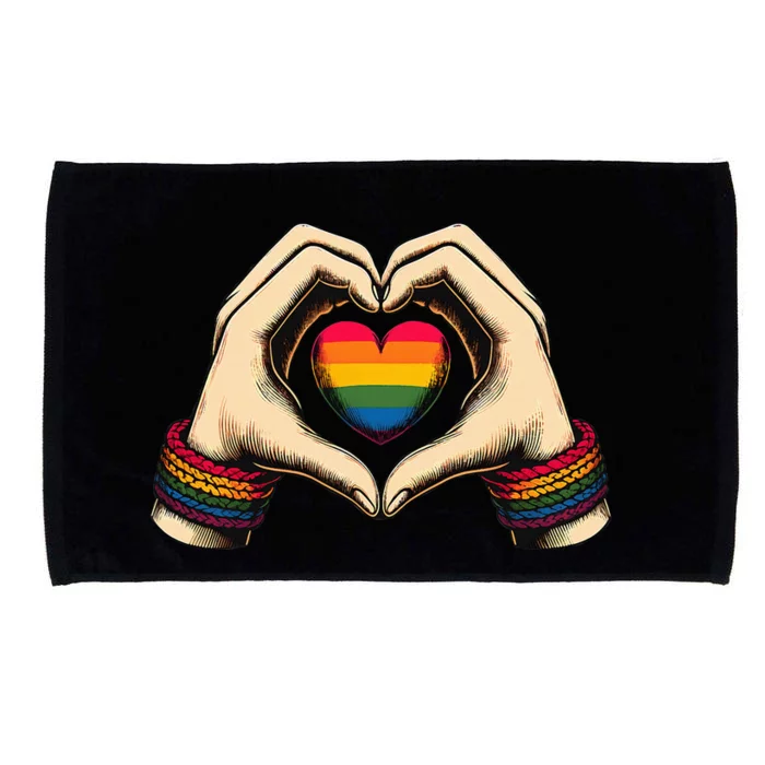 Hands Heart Unity Rainbow Pride Stuff Flag Transsexual Microfiber Hand Towel