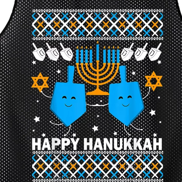 Happy Hanukkah Ugly Sweater Chanukah Jewish Christmas Gifts Mesh Reversible Basketball Jersey Tank