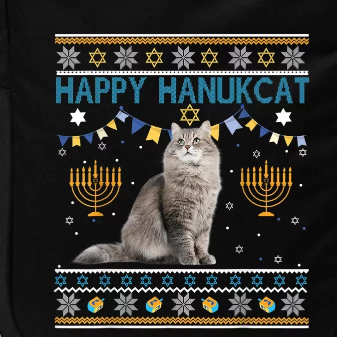 Happy Hanukcat Ugly Hanukkah Sweater Cat Chanukah Jewish Impact Tech Backpack