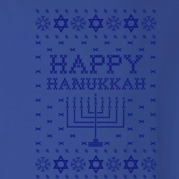 Happy Hanukkah Ugly Sweater Gift Toddler Long Sleeve Shirt