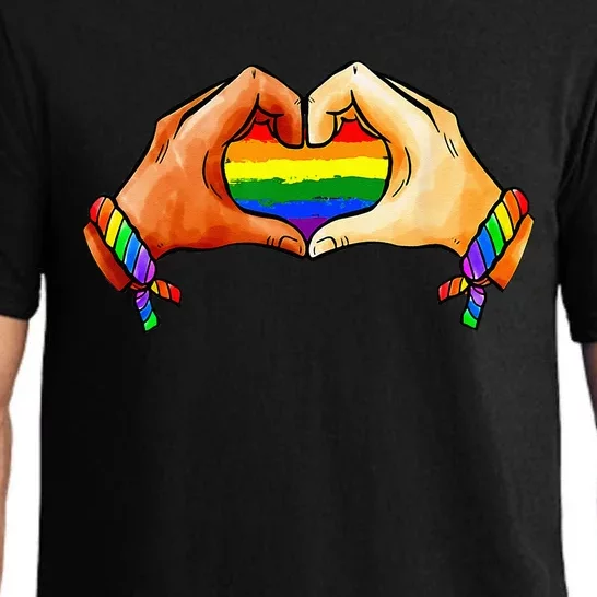 Hand Heart Unity Pride LGBTQ Rainbow Flag LGBT Pride Ally Pajama Set