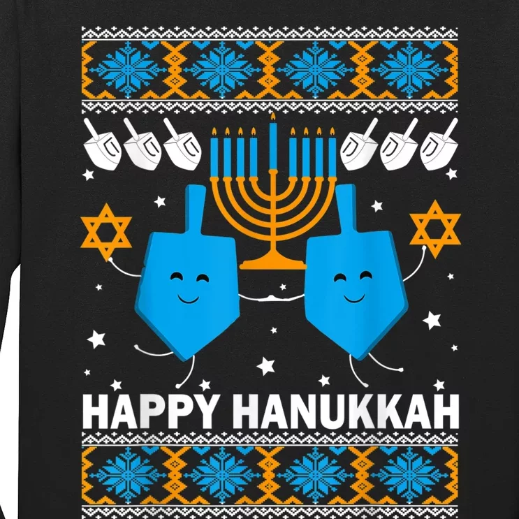 Happy Hanukkah Ugly Sweater Chanukah Jewish Christmas Gifts Long Sleeve Shirt