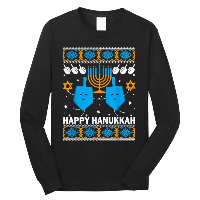 Happy Hanukkah Ugly Sweater Chanukah Jewish Christmas Gifts Long Sleeve Shirt