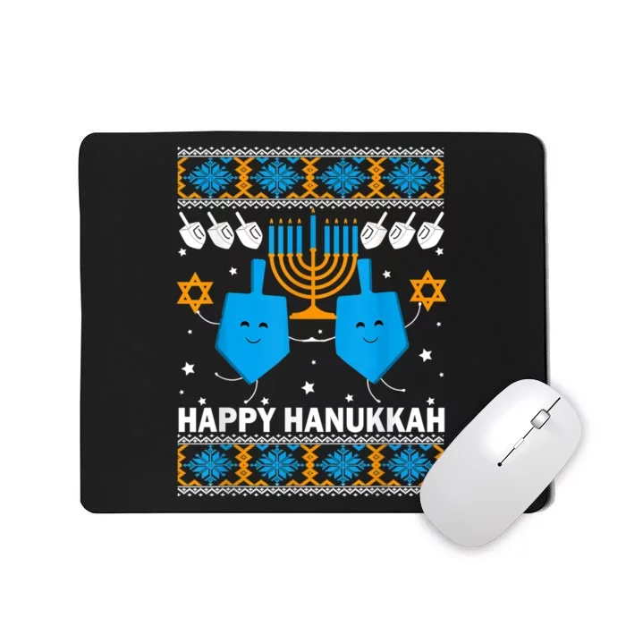 Happy Hanukkah Ugly Sweater Chanukah Jewish Christmas Gifts Mousepad