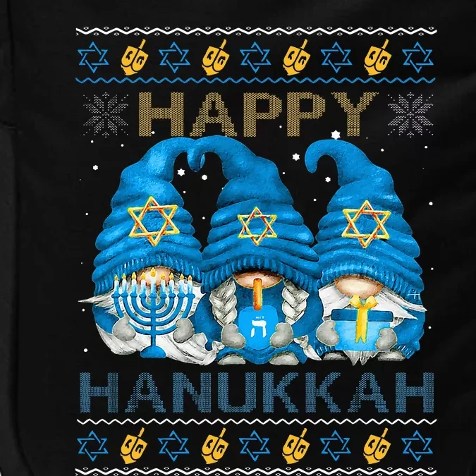 Happy Hanukkah Ugly Hanukkah Sweater Gnomes Chanukah Jewish Impact Tech Backpack