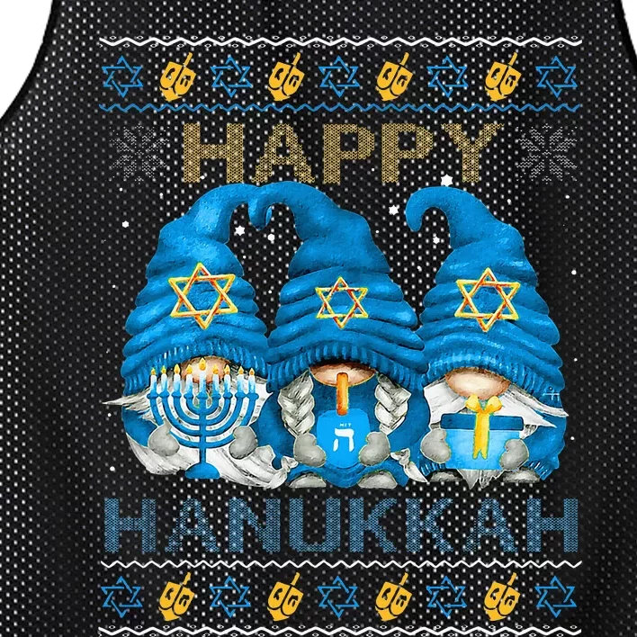 Happy Hanukkah Ugly Hanukkah Sweater Gnomes Chanukah Jewish Mesh Reversible Basketball Jersey Tank