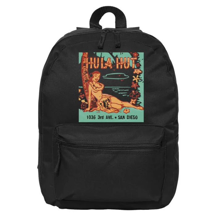 Hula Hut Vintage Tiki Bar Summer Vacation 16 in Basic Backpack