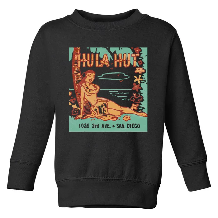 Hula Hut Vintage Tiki Bar Summer Vacation Toddler Sweatshirt