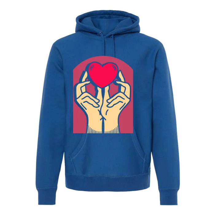 Hands Heart Valentine's Love Relationship Rotic Gift Premium Hoodie