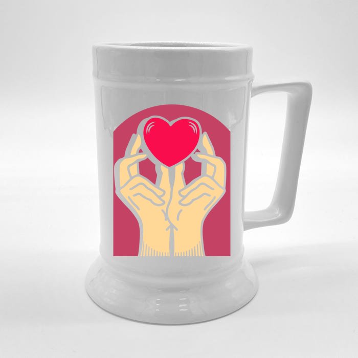 Hands Heart Valentine's Love Relationship Rotic Gift Front & Back Beer Stein