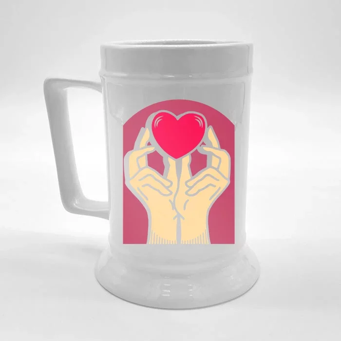 Hands Heart Valentine's Love Relationship Rotic Gift Front & Back Beer Stein