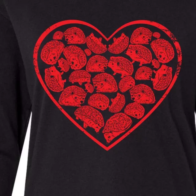 Hedgehog Heart Valentines Day Gift Womens Cotton Relaxed Long Sleeve T-Shirt