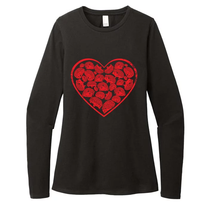 Hedgehog Heart Valentines Day Gift Womens CVC Long Sleeve Shirt