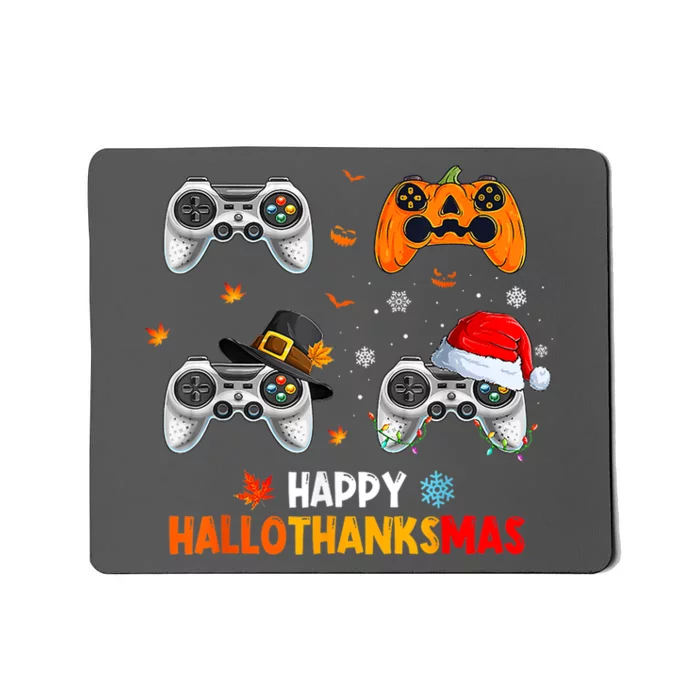 Happy Hallothanksmas Video Game Halloween Thanksgiving Xmas Mousepad