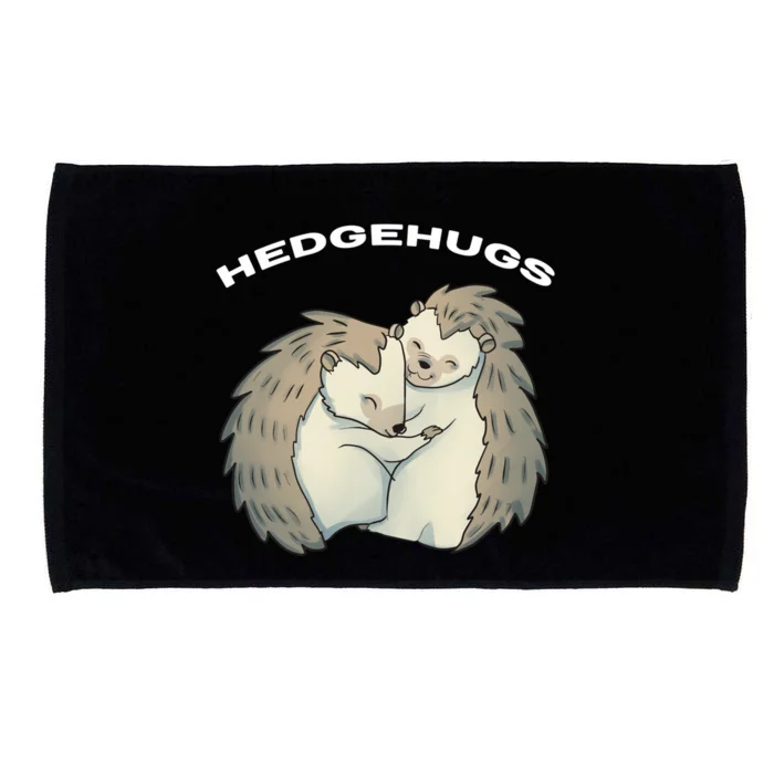 Hedgehugs Hedgehog Valentine's Day Pun Funny Hugging Gift Microfiber Hand Towel