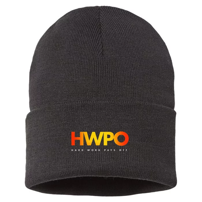 HWPO Hard Work Pays Off Pastel Motivational Sustainable Knit Beanie