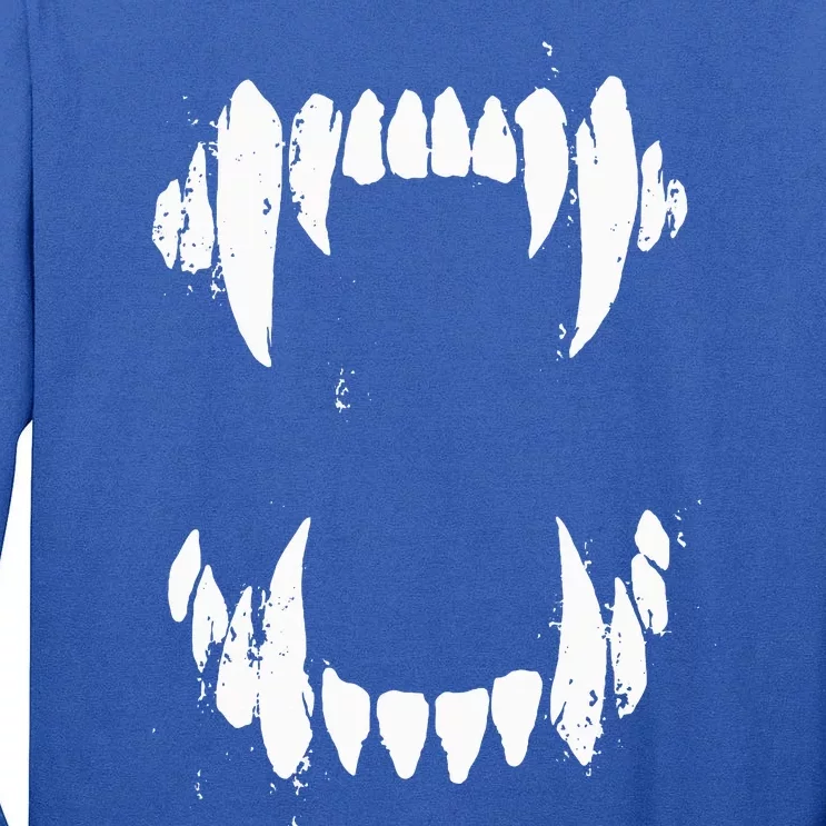 Halloween Horror Wolf Dog Vampire Monster Teeth Costume Tall Long Sleeve T-Shirt