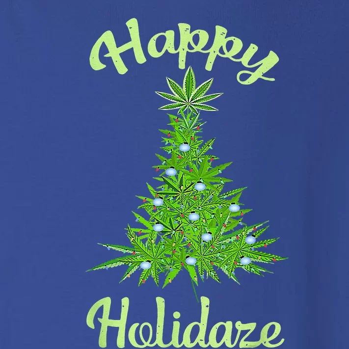 Happy Holidaze Weed & Marijuana Leaf Cannabis Christmas Tree Toddler Long Sleeve Shirt