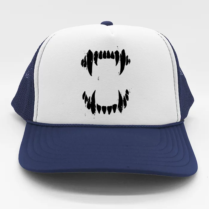 Halloween Horror Wolf Dog Vampire Monster Teeth Costume Trucker Hat