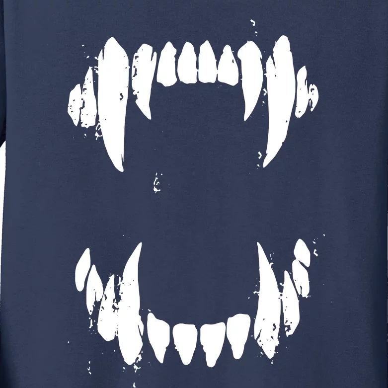 Halloween Horror Wolf Dog Vampire Monster Teeth Costume Kids Long Sleeve Shirt