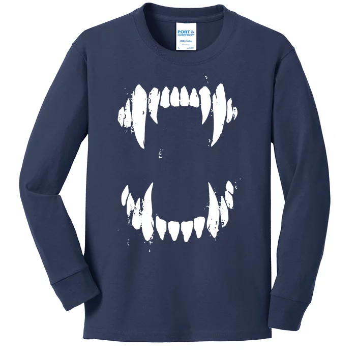 Halloween Horror Wolf Dog Vampire Monster Teeth Costume Kids Long Sleeve Shirt