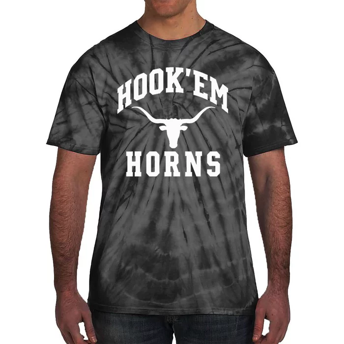 Hookem Horns Women Longhorn Head Tie-Dye T-Shirt