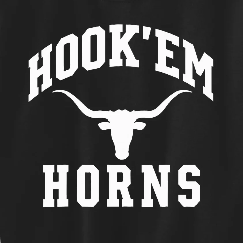 Hookem Horns Women Longhorn Head Kids Sweatshirt