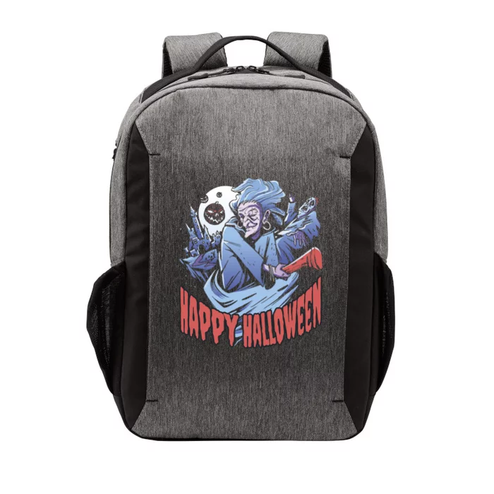 Happy Halloween Witch With Moon Cool Gift Vector Backpack