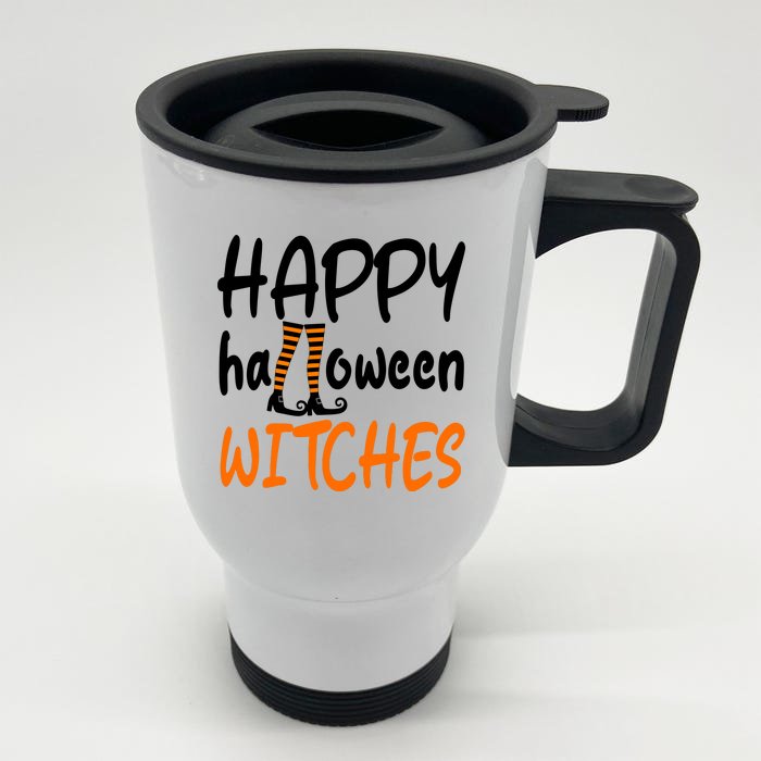 Happy Halloween Witches Cute Front & Back Stainless Steel Travel Mug