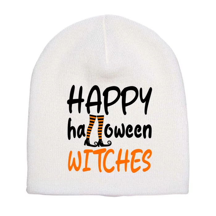 Happy Halloween Witches Cute Short Acrylic Beanie