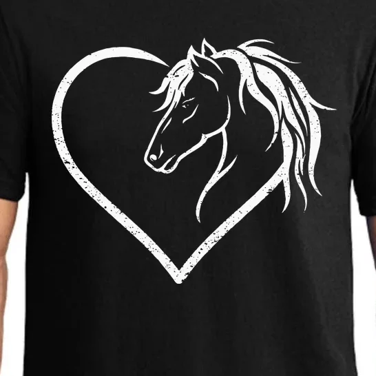 Horse Head With A Heart Riding Horse Pajama Set