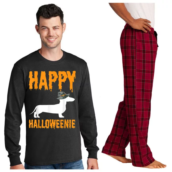 Happy Halloweiner Wiener Dog Costume Dachshund Halloween Long Sleeve Pajama Set