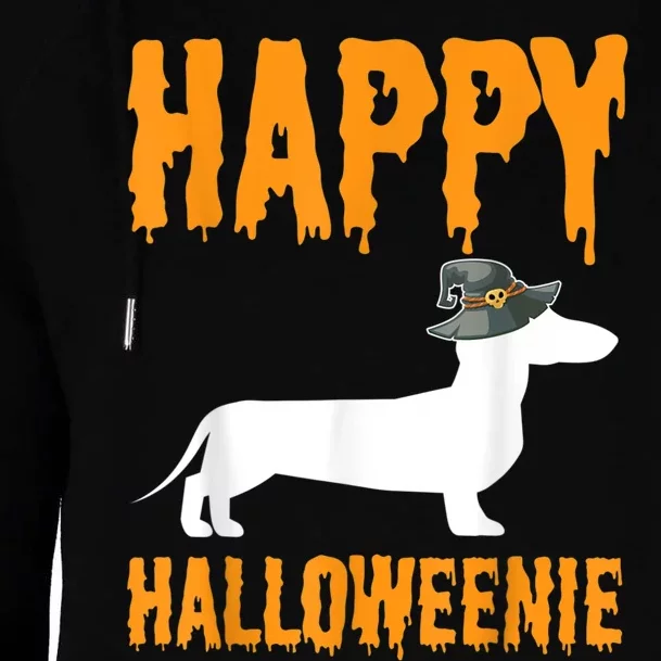 Happy Halloweiner Wiener Dog Costume Dachshund Halloween Womens Funnel Neck Pullover Hood