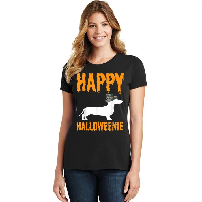 Happy Halloweiner Wiener Dog Costume Dachshund Halloween Women's T-Shirt