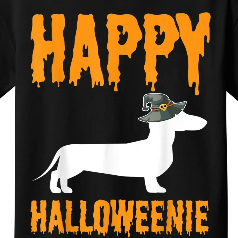 Happy Halloweiner Wiener Dog Costume Dachshund Halloween Kids T-Shirt